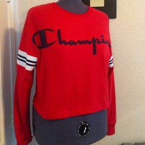 Champion Long Sleeve Cropped Boyfriend Tee